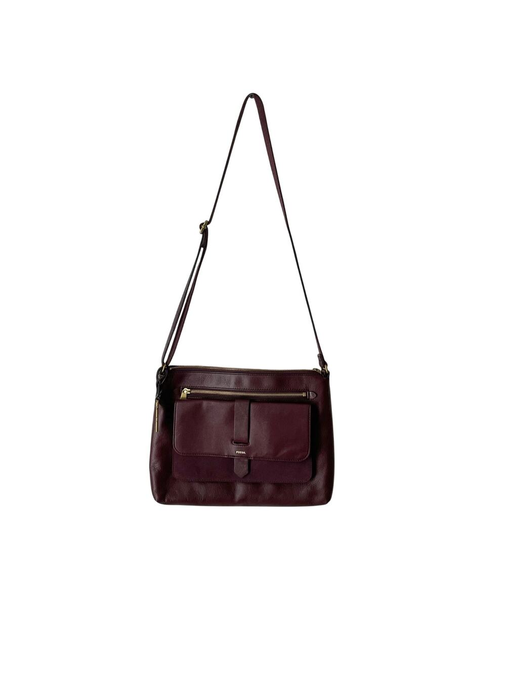 Fossil Maroon Leather Bag